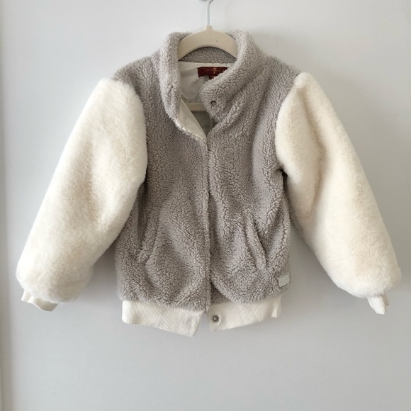 7 For All Mankind Beige Toddler Teddy Coat Jacket 3T - Picture 1 of 9